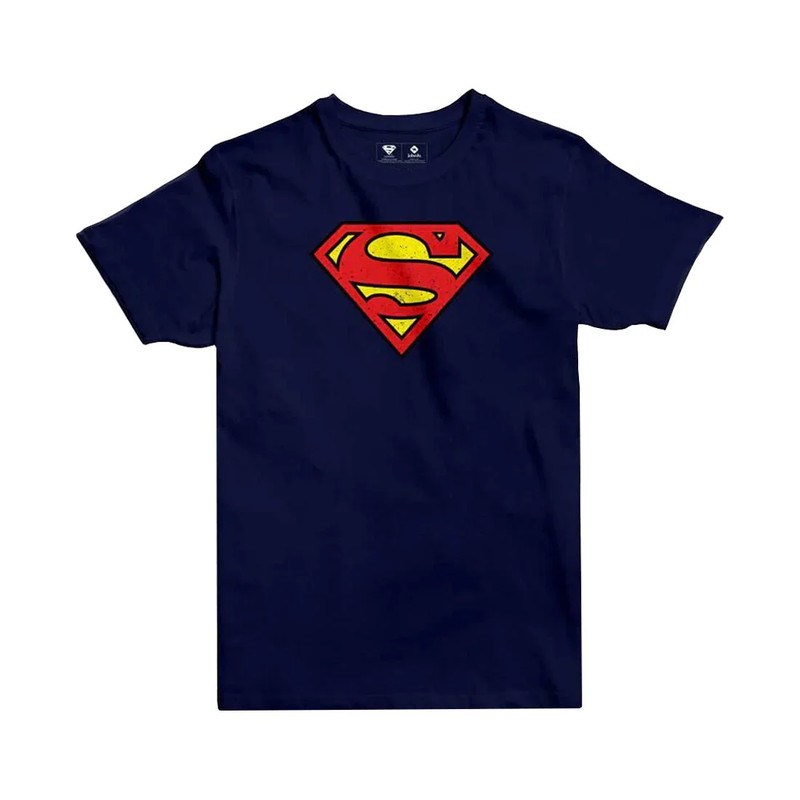 Jobedu Superman Logo Men's T-shirt - M - Blue Navy - تي-شيرت